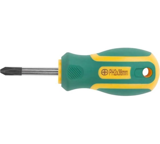 Изображение товара Отвертка FIT Контур CrV сталь, прорезиненная ручка, 6x38 мм, РН2 55196