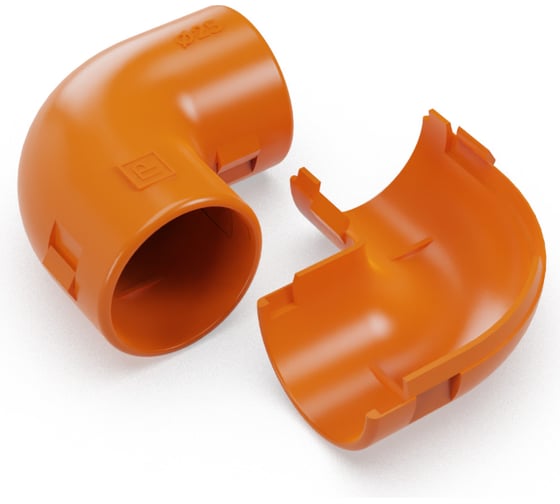 Изображение товара Соединитель угловой разборный Промрукав оранжевый, d25 мм, 25шт PR13.1207