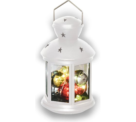 Изображение товара Фонарь со светодиодной гирляндой внутри Uniel ULD-L1220-010/DTB/RGB WHITE, на батарейке UL-00005490