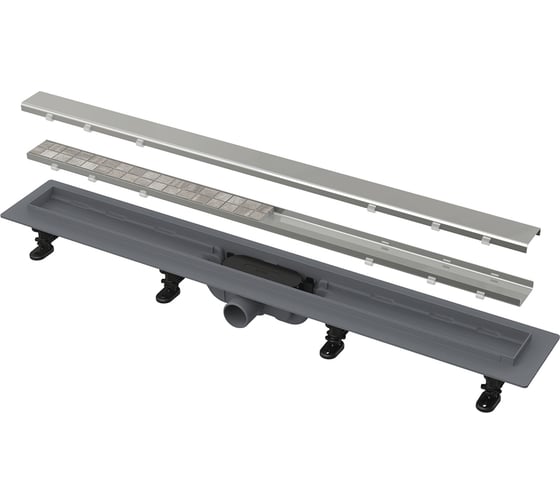 Изображение товара Водоотводящий желоб Alca Plast с порогами для перф. решетки или решетки под кладку плитки. арт. APZ19-750