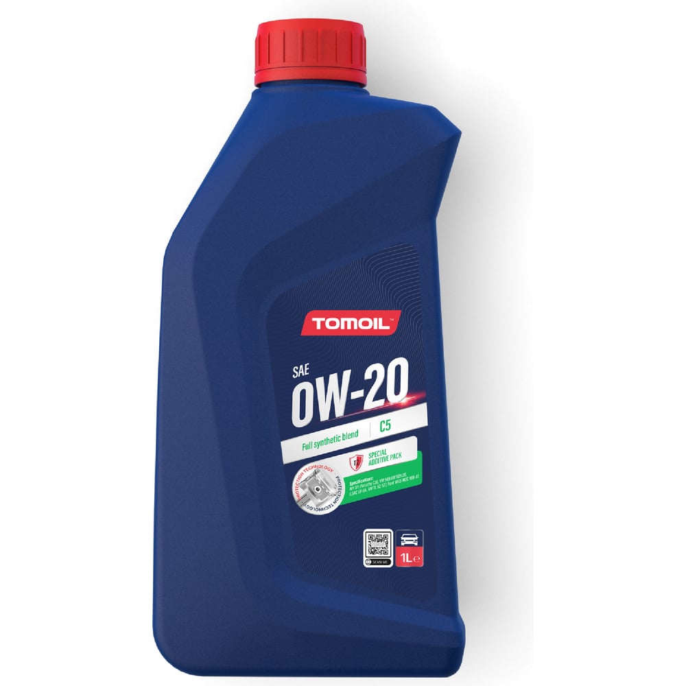 Изображение товара Моторное масло TOMOIL Engine Oil 0W-20 C5, канистра 1 литр высокое качество зимнее синтетика