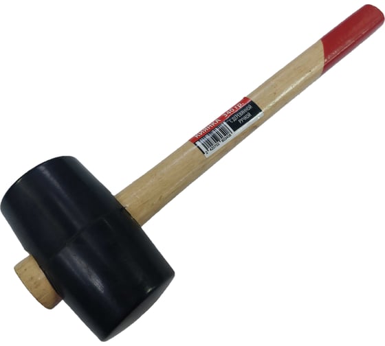 Изображение товара Киянка с деревянной ручкой TOOLAS 340 гр. (черная резина) 00008613