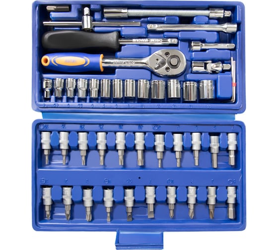 Изображение товара Набор инструмента HELFER 1/4 Dr 46 предметов HF005050