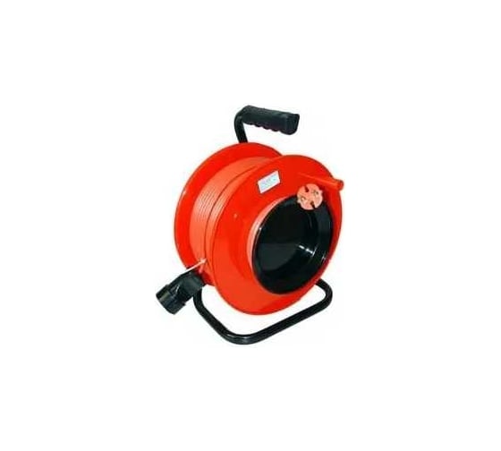 Изображение товара Удлинитель ООО "ГОСТ-ЭЛЕКТРО" 1x50 м на пластиковой катушке с выносной розеткой ПВС 2x0,75 Меркурий УХ10-001 "МРК" 320117