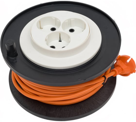 Изображение товара Удлинитель ООО "ГОСТ-ЭЛЕКТРО" 3x25 м универсальный на пластиковой катушке ПВС 2x0,75 Меркурий У6-453 "МРК" 330186