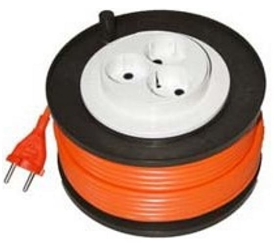 Изображение товара Удлинитель ООО "ГОСТ-ЭЛЕКТРО" 3x30 м универсальный на пластиковой катушке ПВС 2x0,75 Меркурий У6-453 "МРК" 330179