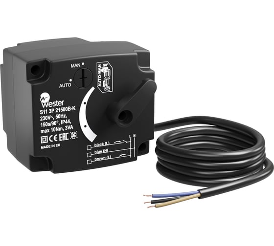 Изображение товара Привод Wester S11 3P 21500B-K 230 VAC 50 Hz 150s/90 3-точ. SPDT 10 Nm 0-04-0106
