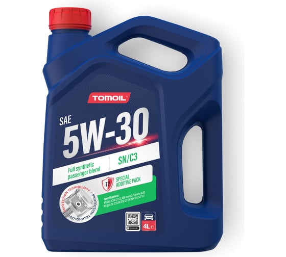 Изображение товара Моторное масло TOMOIL Engine Oil 5W-30 SN/C3, канистра 4 л 7100000330