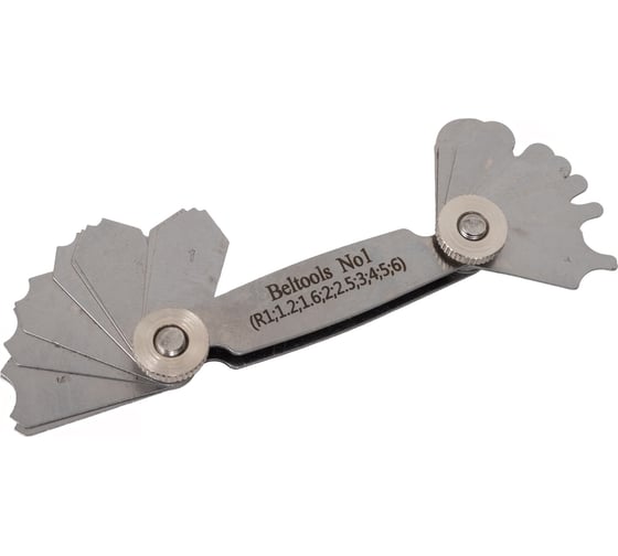 Изображение товара Шаблон радиусный (радиусомер) №1 (R1, 1.2, 1.6, 2, 2.5, 3, 4, 5, 6) 9 шт Beltools ri.225.18