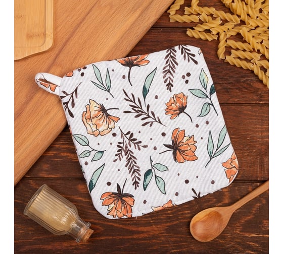 Изображение товара Прихватка Доляна Oleander 19x19 см, 100% хл, ватин 250 г/кв.м 9215889