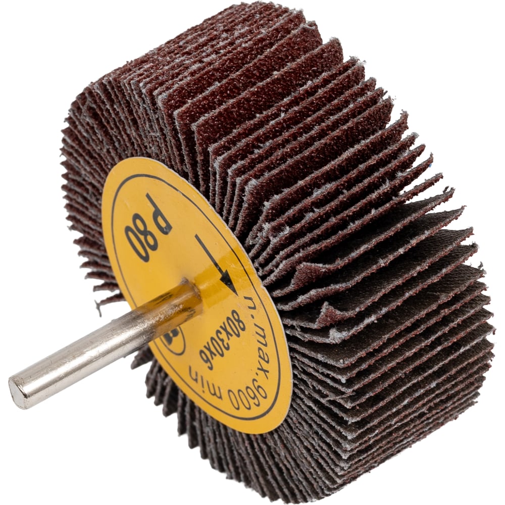 Изображение товара Круг шлифовальный лепестковый на шпильке 80х30х6 мм P80 Русский Мастер РМ-53340