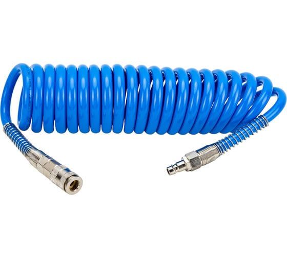 Изображение товара Шланг спиральный воздушный с быстросъемными соединениями (8х12 мм; 5 м) Русский Мастер РМ-70112