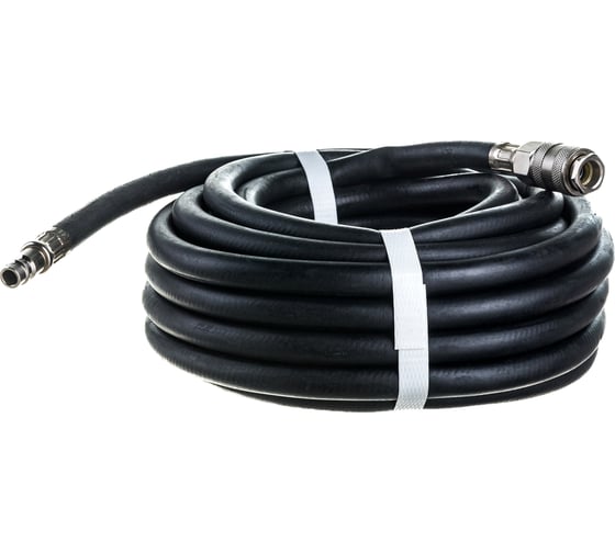 Изображение товара Шланг резиновый армированный чёрный с быстроразъемами (8х13 мм; 10 м) Русский Мастер РМ-70471