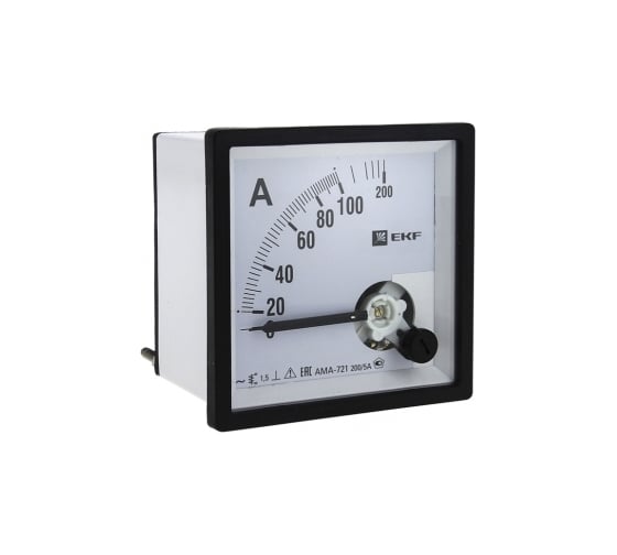 Изображение товара Амперметр EKF AMA-721 аналоговый, на панель, 72х72, квадратный вырез, 50 А, прямое подключение ama-721-50