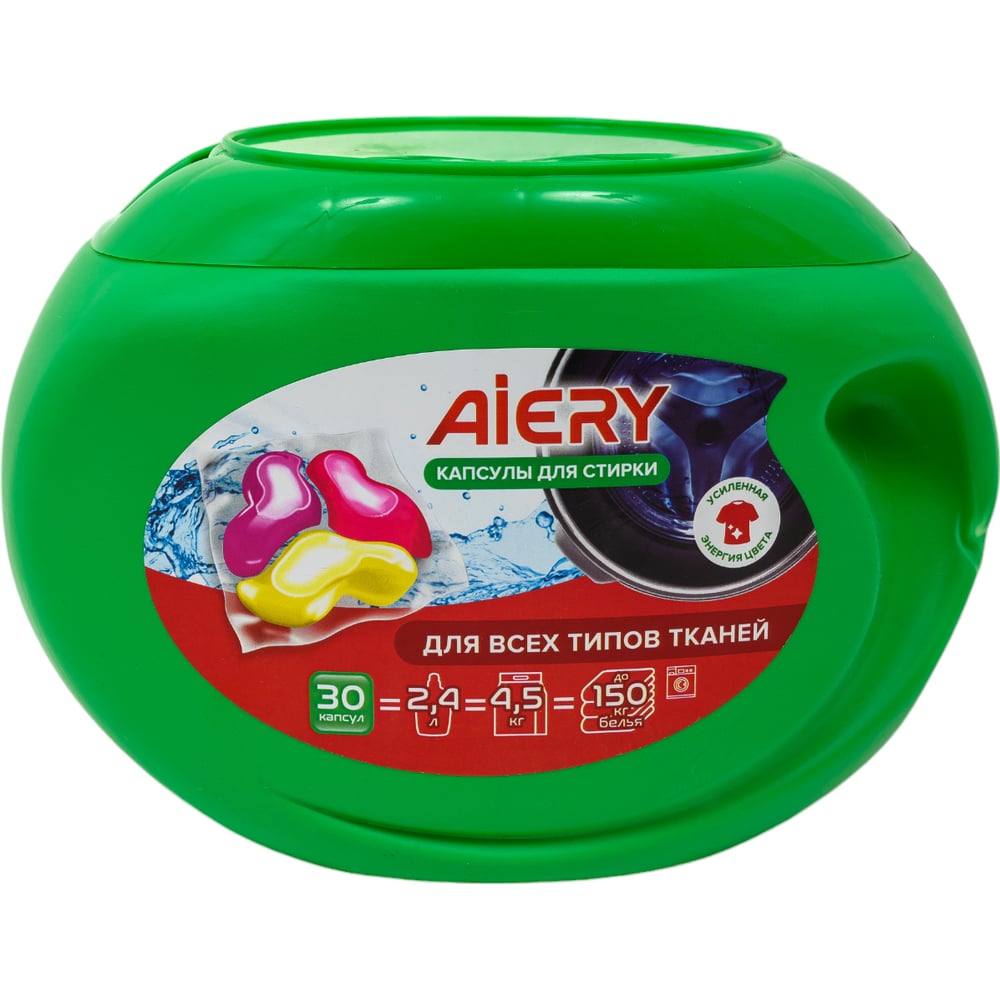 Изображение товара Капсулы для стирки Aiery Universal 30 шт х 13гр /банка (390гр) 20018899