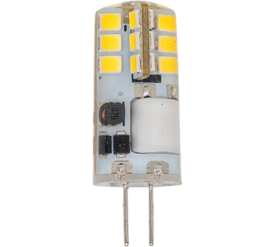 Изображение товара Лампа светодиодная капсульная General Lighting Systems GLDEN-G4-3-S-12-6500 180Лм 12В 3Вт 6500К-холодно-белый свет цоколь G4 колба силикон 661530