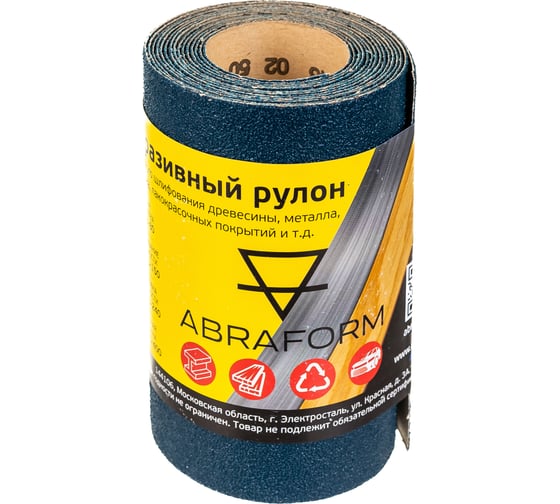 Изображение товара Рулон абразивный БУМ (115х2500 мм; P60) ABRAFORM afr115-2500-060