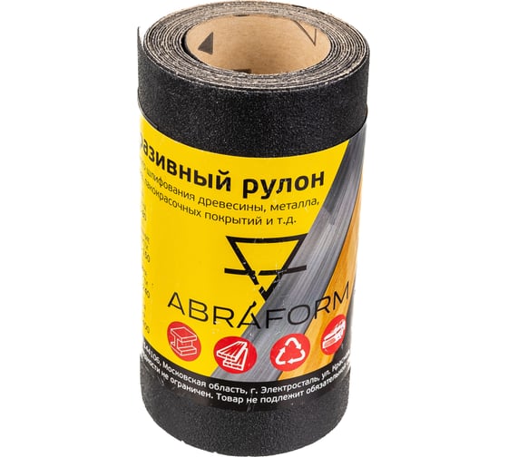 Изображение товара Рулон абразивный БУМ (115x2500 мм; P100) ABRAFORM afr115-2500-100