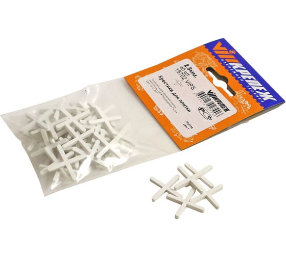 Изображение товара Крестики для кафельной плитки (40 шт; 2.5 мм) VIPкрепеж 15702 VIPS