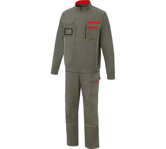 Изображение товара Костюм с отстегивающимися рукавами СОЮЗСПЕЦОДЕЖДА НЭКСТ (NEXT) хаки/красный, размер 56-58, рост 170-176 2000000241210