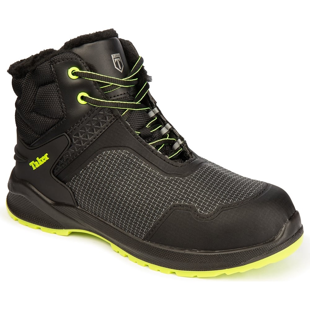 Изображение товара Ботинки утепленные СОЮЗСПЕЦОДЕЖДА ТЕЙКЕР (TAKER) с композитным подноском и кевларовой стелькой, черные/зеленые, размер 38 2000000106083