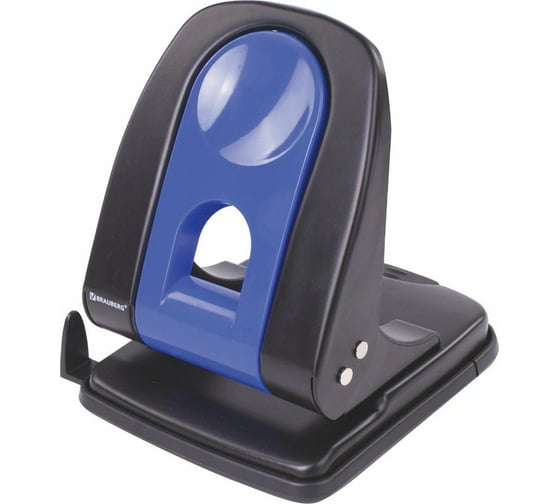 Изображение товара Металлический дырокол BRAUBERG Office Expert до 35 листов, черно-синий 228605