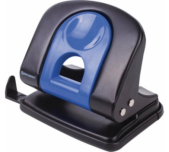 Изображение товара Металлический дырокол BRAUBERG Office Expert до 25 листов, черно-синий 228604