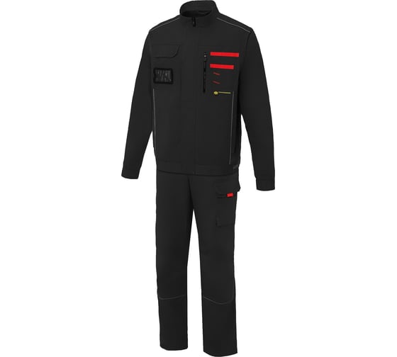 Изображение товара Костюм с отстегивающимися рукавами СОЮЗСПЕЦОДЕЖДА НЭКСТ (NEXT) черный/красный, размер 48-50, рост 170-176 2000000291826