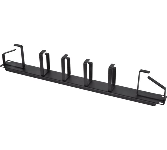 Изображение товара Кабельный органайзер ЦМО, горизонтальный, 19", 1U, 6 колец, черный ГКО-1-6-9005