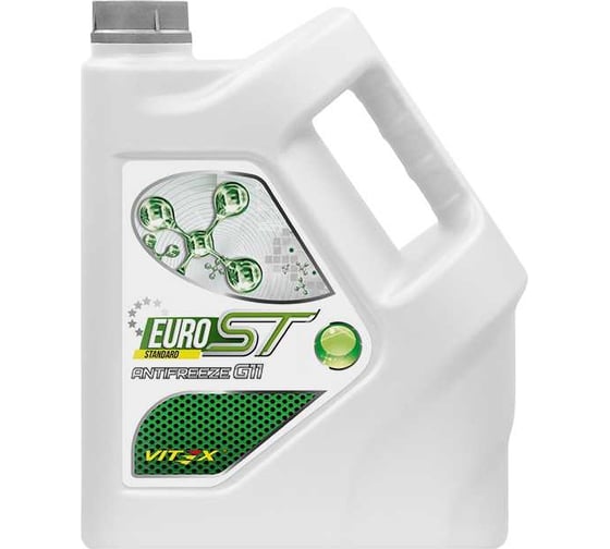 Изображение товара Антифриз VITEX Euro ST G11 Зеленый ASTM D 3306, ASTM D 4340, VW TL 774C, SAE J 1034, AFNOR R-15-601, BS 6580:1992 Евро 3 кг v113403