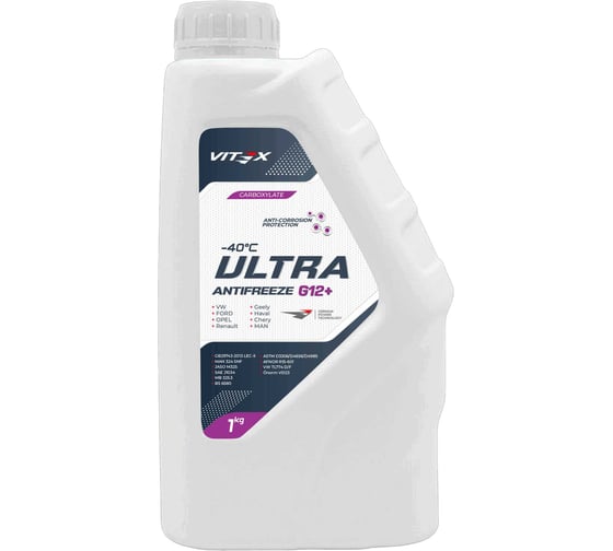 Изображение товара Антифриз VITEX G12+ 40 Ultra G Фиолетовый 1 кг VW TL 774 D/F v106601