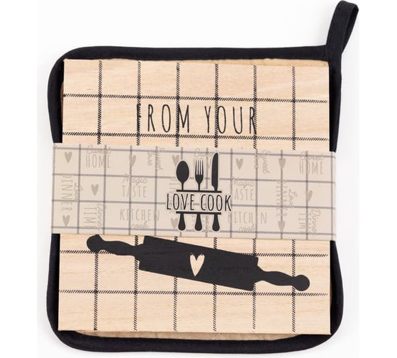 Изображение товара Набор кухонный Доляна Homemade прихватка, подставка под горячее 5599475