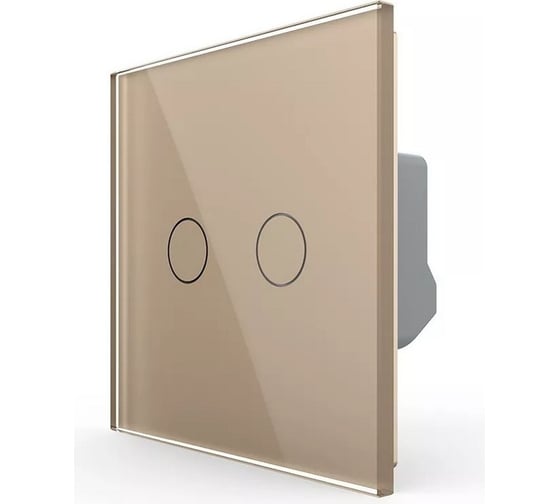 Изображение товара Двухклавишный сенсорный выключатель LIVOLO комплект, 1 пост, цвет золотой VL-C702-13