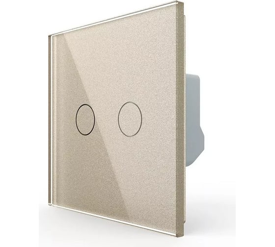 Изображение товара Двухклавишный сенсорный выключатель LIVOLO комплект, 1 пост, цвет шампань VL-C702-16