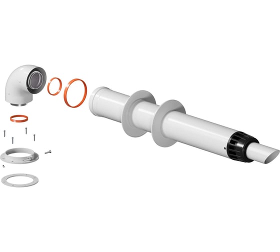 Изображение товара Комплект дымохода KRATS антилед 60/100 - 1000 мм (Bosch, Buderus, Navien S/C/E, Baxi ECO Nova/Classic, Federica Bugatti, Baltur, Fondital и др.) в комплекте фланец KTL-02F-075