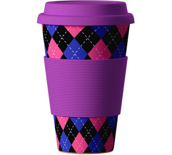 Изображение товара Стакан из бамбукового волокна Areon ЭКО BambooCup, Шотландка, 400 мл 280-441