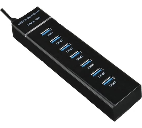 Изображение товара Разветвитель Perfeo USB-HUB 1 Port 3.0+6 Port 2.0 (PF-H043 Black) чёрный 30020197