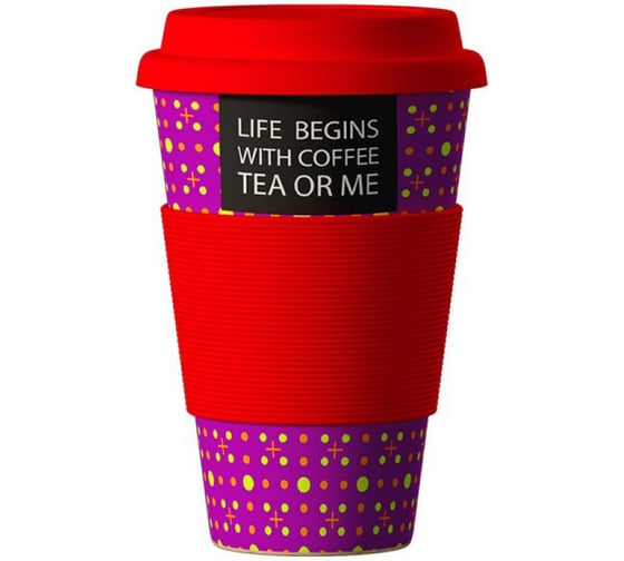 Изображение товара Стакан из бамбукового волокна Areon ЭКО BambooCup, Слоган, 400 мл 280-439