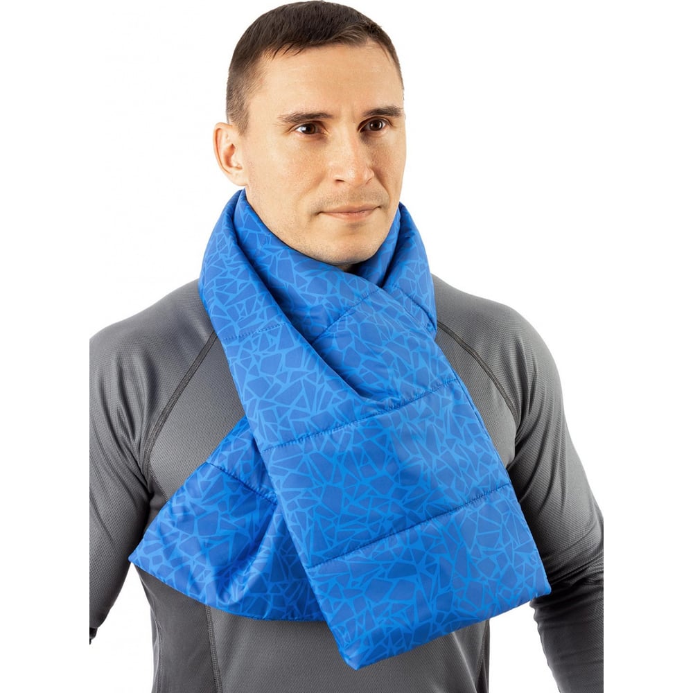 Изображение товара Стеганый шарф Payer таффета синяя мозаика для повседневной носки