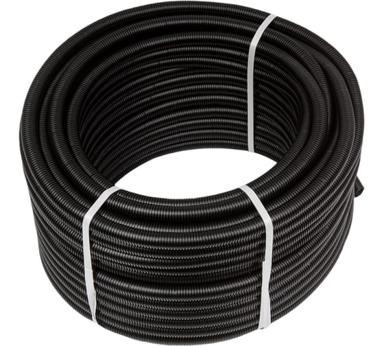 Изображение товара Труба гофрированная ООО "Азимут"d 20 черная АЗИМУТ (50м) 00000000010