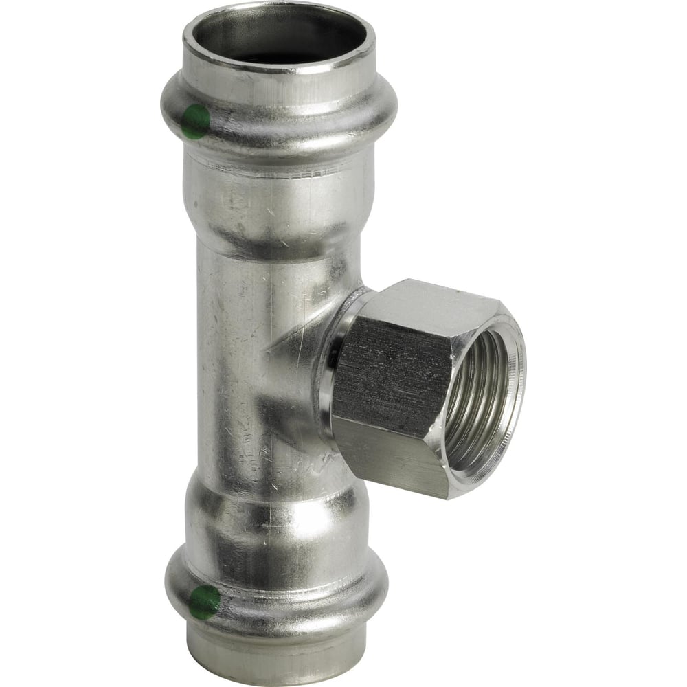 фото Тройник viega sanpress inox с sc-contur, нержав.сталь, 18x1/2"x18 мм 437152