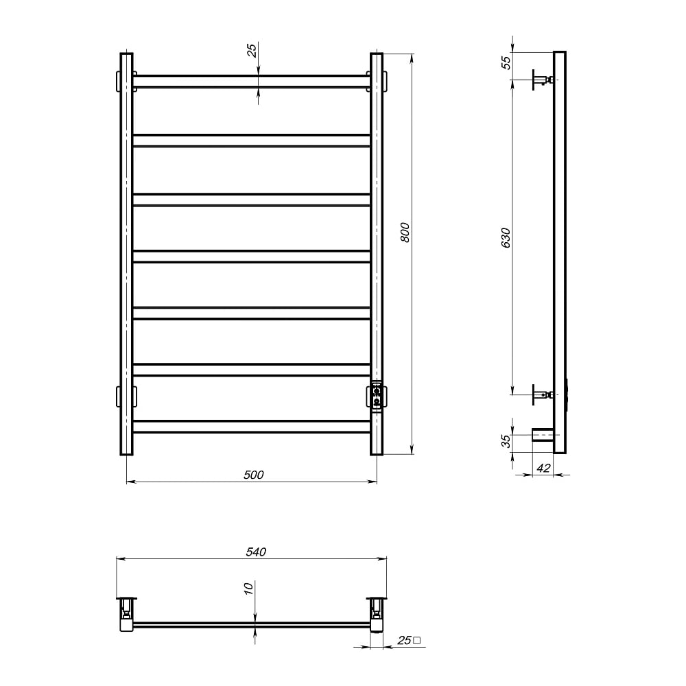 Изображение товара Полотенцесушитель 20 кв 80х50 Пэк20кв/8050 Тругор 00281070 00-00031495