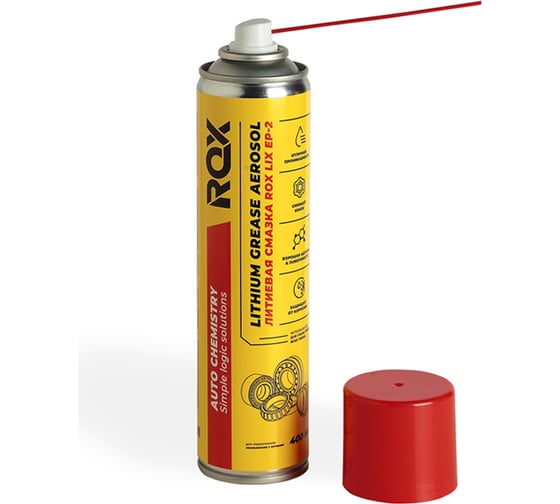 Изображение товара Литиевая смазка для подшипников скольжения и качения ROX LIX EP-2/ 400 мл/ аэрозоль R645