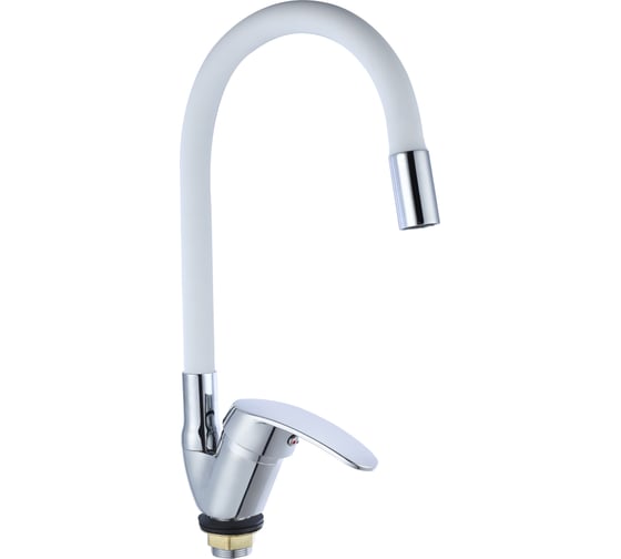 Изображение товара Смеситель для кухни Tsarsberg белый гибкий излив, тип ГОСТ См-МОЦБА TSB-731-W03