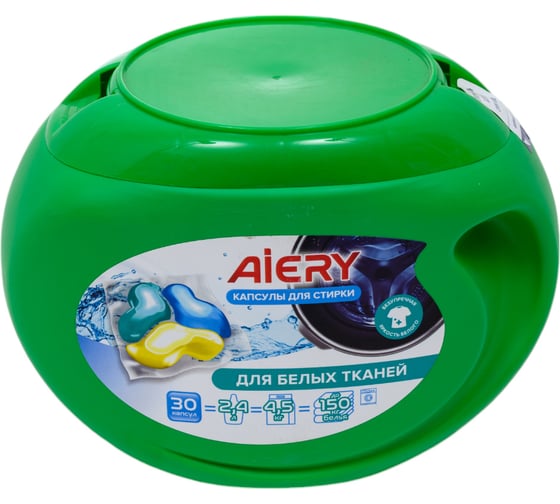 Изображение товара Капсулы для стирки Aiery White 30 шт х 13гр /банка (390гр) 20018900