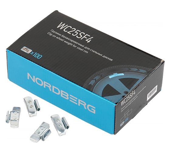 Изображение товара Грузики балансировочные для стальных дисков NORDBERG Fe 25 г, 100 шт. WC25SF4