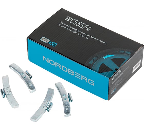 Изображение товара Грузики балансировочные для стальных дисков NORDBERG Fe 55 г, 50 шт. WC55SF4