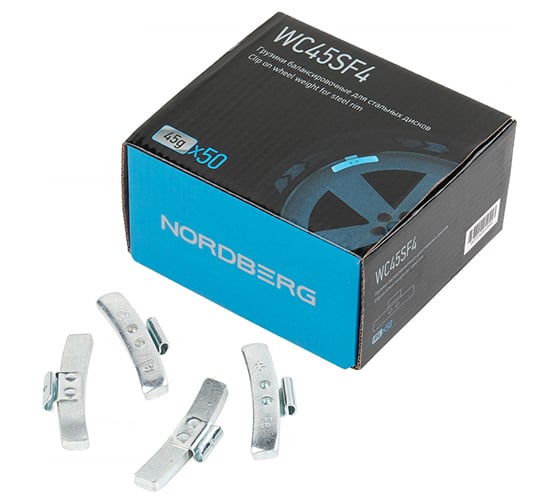 Изображение товара Грузики балансировочные для стальных дисков NORDBERG Fe 45 г, 50 шт. WC45SF4