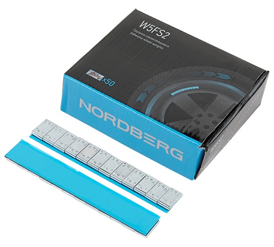 Изображение товара Грузики самоклеящиеся NORDBERG (12x5 г) Fe квадратные L=12 см, 50 лент W5FS2
