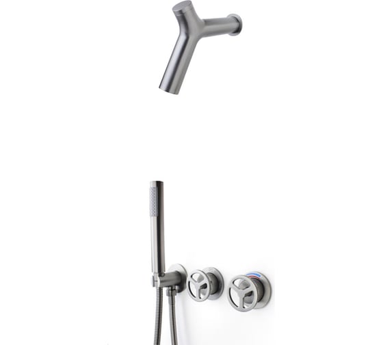 Изображение товара Встраиваемый душевой комплект BRONZE DE LUXE (душ L-форма) LIBERTY, графит 5011GG-P